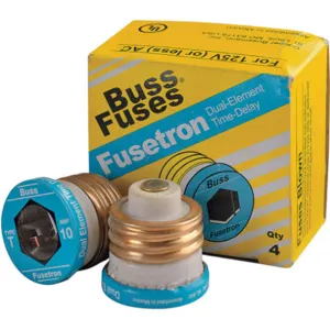 BUSSMANN T-10 Fuse 10a T 125vac Screw-in Pack Of 4 | AA9GBR 1CZ54