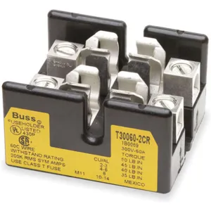 BUSSMANN T30060-2CR Fuse Block 60 A 300vac | AA9KXT 1DT31