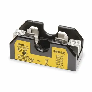 BUSSMANN T60030-1SR Fuse Block, Class T, 1 Pole, 30 A, 600 V, Black | BD4RRW