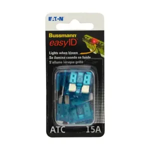 BUSSMANN VP/ATC-15ID Automotive Fuse, Fast Blow, 15A, 32VDC, Blue, 5 Pack | BD2VJQ