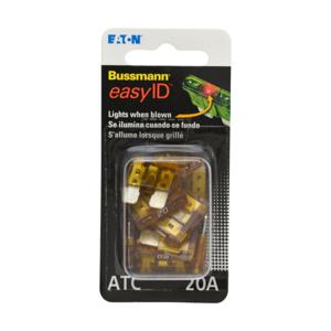 BUSSMANN VP/ATC-20ID Kfz-Sicherung, flink, 20 A, 32 V DC, gelb, 5er-Pack | BC7WJJ