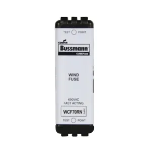 BUSSMANN WCF70RN Specialty Fuse, Cube Fuse Wind, Fast Blow, 690VAC, 70A, Square Body Blade Fuse | BD4VGC