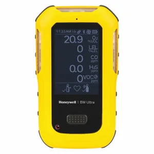 BW TECHNOLOGIES HU-X1W1H1M1A1-Y-N Multi-Gas Detector, Co/H2S/Lel/Nh3/O2, Yellow, Adj, Audible/Vibrating/Visual | CQ8CBX 497A78