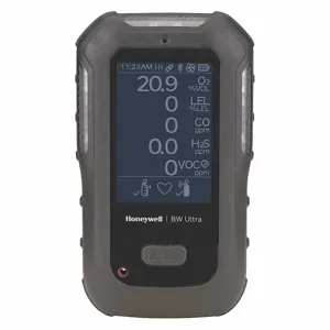 BW TECHNOLOGIES HU-X1W1H1M1B1-B-N Multi-Gas Detector, Co/Co2 /H2S/Lel/O2, Black, Adj, Audible/Vibrating/Visual | CQ8CBU 497A77