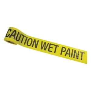 CH HANSON 15011 Barricade Tape, Caution Wet Paint, 200 Feet Roll, 2 Mil, 3 Inch Width | CH3TML