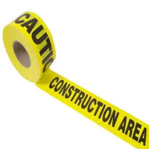 CH HANSON 15018 Barricade Tape, Yellow, Construction Area, 3 Inch Size, 1000 Feet Length | CD6LDB