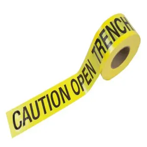 CH HANSON 15044 Barricade Tape, Yellow, Caution Open Trench, 3 Inch Size, 1000 Feet Length | CD7BWU