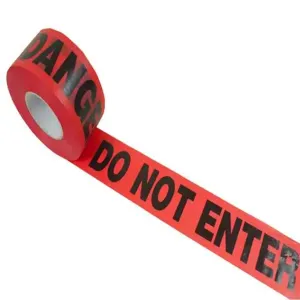 CH HANSON 16005 Barricade Tape, Red, Danger, 3 Inch Size, 1000 Feet Length, 2 Mil | CD6LEW