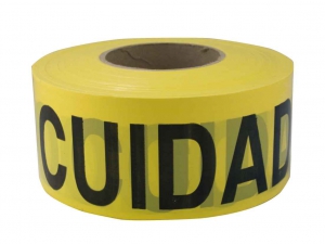 CH HANSON 16013 Barricade Tape, Yellow, Cuidado, 3 Inch Size, 1000 Feet Length | CD6LEZ