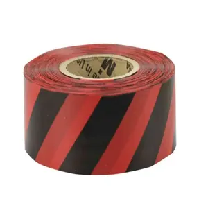 CH HANSON 17057 Standard Flagging Tape, Red, Black Stripes, 1-3/16 Inch x 300 Feet | CD6LGB