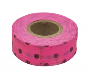 CH HANSON 17071 Leuchtendes Flaggenband, rosa mit schwarzen Punkten, 1-3/16 Zoll Größe, 150 Fuß Länge | CD6LMK