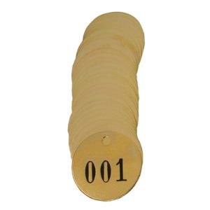 CH HANSON 40002 Numbered Valve Tag, 1 To 200, 1 Inch Dia., Brass | CH3TWD