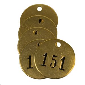 CH HANSON 40029 Numbered Valve Tag, 151 To 175, 1-1/2 Inch Dia., Brass | CH3TXD