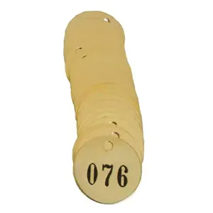 CH HANSON 40016 Numbered Valve Tag, 76 To 100, 1-1/4 Inch Dia., Brass | CH3TWP