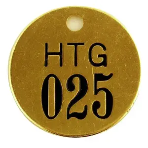 CH HANSON 40105A HTG Numbered Valve Tag, 1 To 25, Brass | CH3TYB