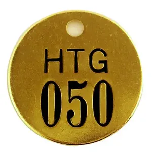 CH HANSON 40105B HTG Numbered Valve Tag, 26 To 50, Brass | CH3TYC