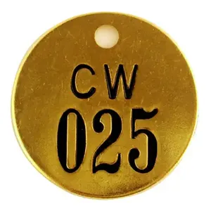 CH HANSON 40125A CW Numbered Valve Tag, 1 To 25, Brass | CH3TYD