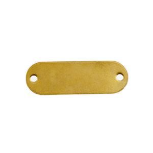 CH HANSON 41187 Blank Tag, Rectangle, Brass, Round End, 49/64 x 1-13/16 Inch Size, 100 Pk | CH3TYW