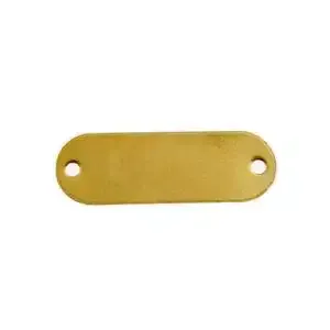 CH HANSON 41137 Blank Tag, Rectangle, Brass, Round End, 5/8 x 1-29/32 Inch Size, 100 Pk | CH3TYL