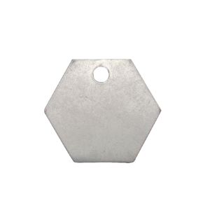 CH HANSON 41250 Blanko-Tag, Sechskant, Aluminium, 1-1/16 Zoll Durchmesser, 100 Stück | CH3TZH