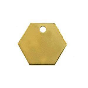 CH HANSON 41482 Blank Tag, Hexagon, Brass, 1-1/16 Inch Dia., 100 Pk | CH3UBA