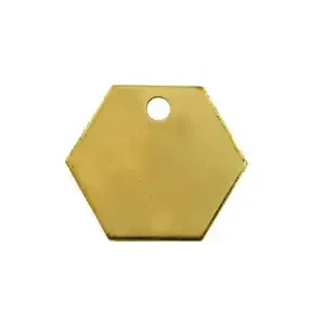 CH HANSON 41482 Blank Tag, Hexagon, Brass, 1-1/16 Inch Dia., 100 Pk | CH3UBA