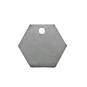 CH HANSON 41483 Blank Tag, Hexagon, Stainless Steel, 1-1/16 Inch Dia., 100 Pk | CH3UBB