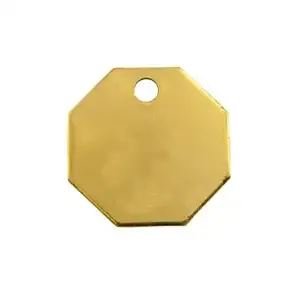 CH HANSON 41527 Blank Tag, Octagon, Brass, 1-1/4 Inch Size, 100 Pk | CH3UBG