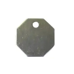 CH HANSON 41528 Blank Tag, Octagon, Stainless Steel, 1-1/4 Inch Size, 100 Pk | CH3UBH