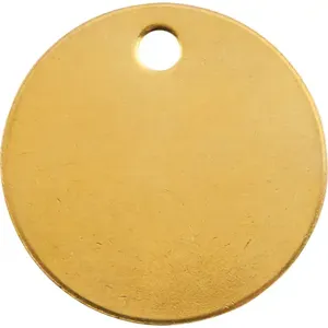 CH HANSON 41842 Blank Tag, Round, Brass, 1-1/4 Inch Dia., 100 Pk | CH3UCE