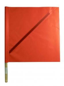 CH HANSON 55200 Verkehrsflagge, Orange, 18 x 18 Zoll Größe, 24 Zoll Griff | CD6LHZ
