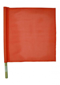 CH HANSON 55300 Verkehrsflagge, Rot/Orange, 18 x 18 Zoll Größe, 24 Zoll Griff | CD6LJA
