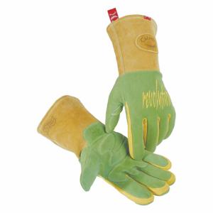 CAIMAN 1816-4 Welding Gloves, Wing Thumb, Gauntlet Cuff, Premium, Green Deersk Inch, Caiman 1816 | CQ8CJV 56KA98
