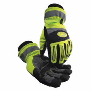 CAIMAN 2991-6 Mechanics Gloves, Synthetic Leather, Hi-Visibility Lime/Black, Leather Palm, 1 Pair | CQ8CJB 52YX46