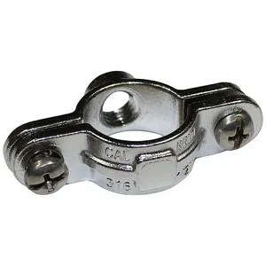 CALBRITE S63000SP00 Split Ring Clamp, 5.76 Inch Length, 1/4 x 20 Inch Bolt Size, 316 Stainless Steel | CL2LXA