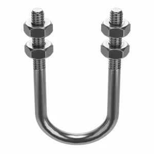 CALBRITE S61000UB00 U-Bolt, Standard, 316 Stainless Steel, 1/4 Thread Size, 1 Inch Tube | AH6YDN 36LM66