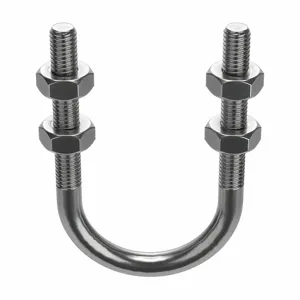 CALBRITE S60500UB00 U-Bolt, Standard, 316 Stainless Steel, 1/4 Thread Size, 1/2 Inch Tube | AH6YDL 36LM64