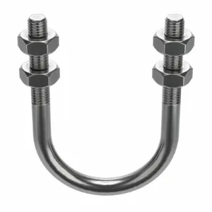 CALBRITE S62000UB00 U-Bolt, Standard, 316 Stainless Steel, 3/8 Thread Size, 2 Inch Tube | AH6YDR 36LM69