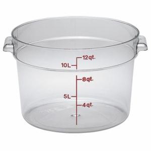 CAMBRO MANUFACTURING CARFSCW12135 Round Storage Container, 12 Qt Capacity, Clear, Polycarbonate, 6 PK | CQ8DUG 4UKA5