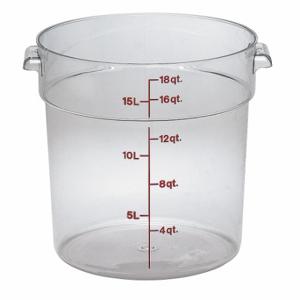 CAMBRO MANUFACTURING CARFSCW18135 Round Storage Container, 18 Qt Capacity, Clear, Polycarbonate, 6 PK | CQ8DUH 4UKA6