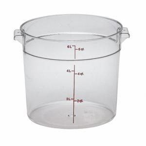 CAMBRO MANUFACTURING CARFSCW6135 Round Storage Container, 6 Qt Capacity, Clear, Polycarbonate, 12 PK | CQ8DUK 4UKA3