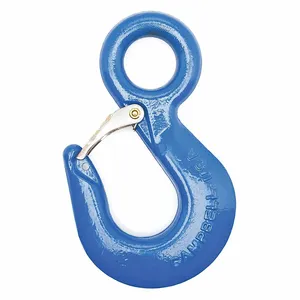 CAMPBELL 3925115PL Eye Hoist Hook With Latch, #31 No., 11 Ton, Forged Alloy | CM7VVB