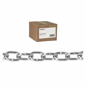 CAMPBELL T0304024 Passing Link Chain, 100 ft. /Carton, Zinc Plated | CM7VLW