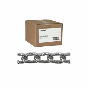 CAMPBELL T0322014 Machine Chain, Twist Link, Bright, 100 ft. /Carton | CM7VMN