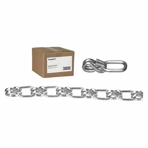 CAMPBELL T0744024 Lock Link Chain, Single Loop, 4/0, 100 ft. /Carton, Zinc Plated | CM7VTL