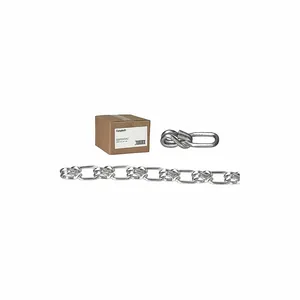 CAMPBELL T0742024 Lock Link Chain, Single Loop, 2/0, 100 ft. /Carton, Zinc Plated | CM7VTH