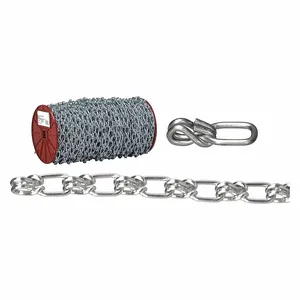 CAMPBELL T0744037 Lock Link Chain, Single Loop, 4/0, 100 ft. /Reel, Galvanized | CM7VTN