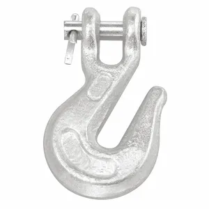 CAMPBELL T9501424 Hook, Clevis Grab, 1/4 Inch Trade Size, Grade 43, Zinc Plated | CM7XFY