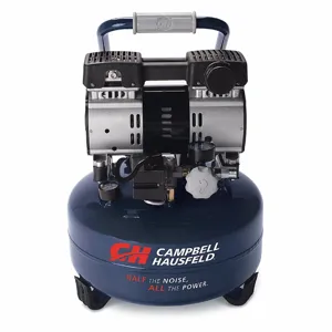 CAMPBELL HAUSFELD DC060500 Portable Air Compressor, Quiet, Oil Free, 6 Gal, Pancake, 1 Hp, 2.4 Cfm | CQ8DYV 54JK62