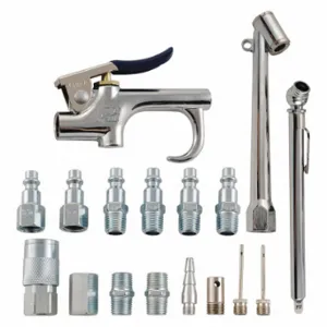 CAMPBELL HAUSFELD MP284701AV Air Tool And Accessory Kit, 1/4 Inch I/M, 17Pc, Lever Grip, Inflation/Safety/Tapered | CQ8DWE 59DH12